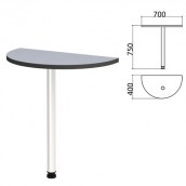 Стол приставной полукруг "Монолит", 700х400х750 мм, цвет серый (КОМПЛЕКТ)