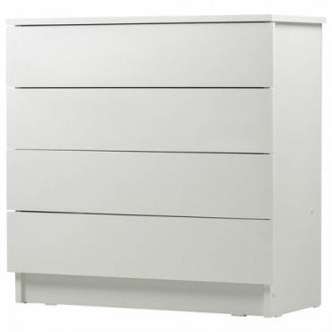 Комод BRABIX "Scandi CM-001", 750х330х730 мм, 4 ящика, ЛДСП, белый, 641900, ЦБ013659 -1